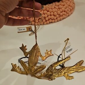 Gold Frog and Alligator Ornaments